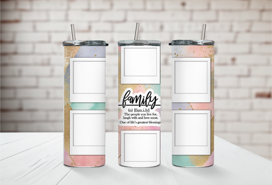 Pink Family Photo Tumbler